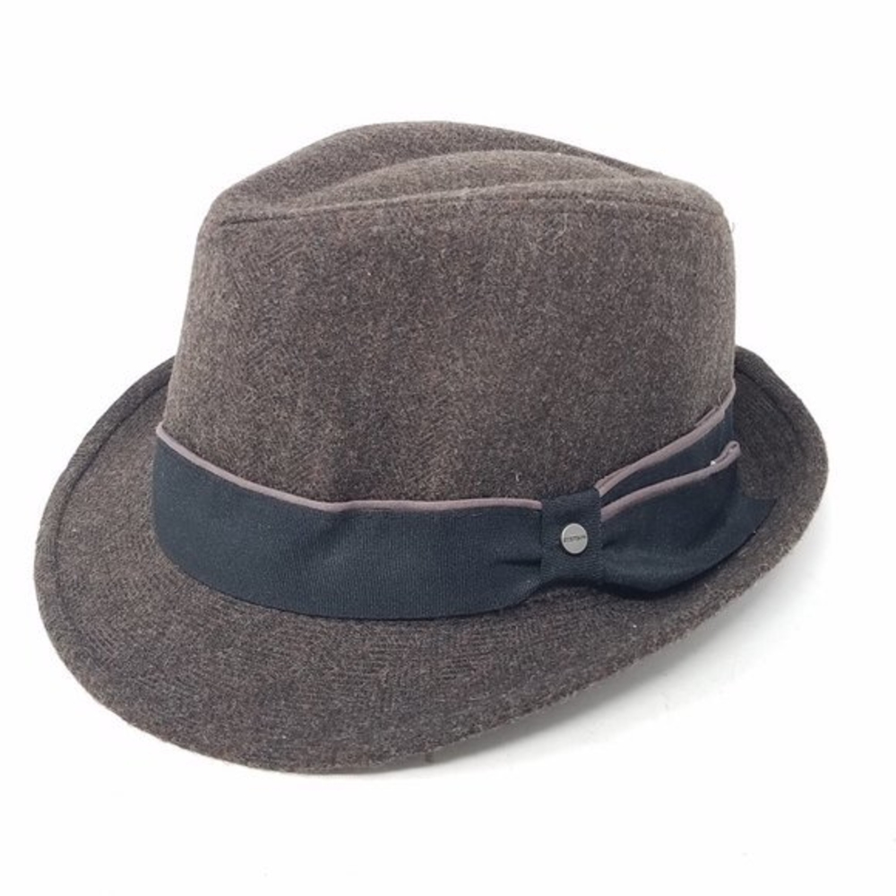 Stetson hat brown woven 60% wool‎ fedora S/M